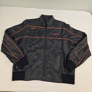 Vintage Miami Grand Prix Jacket Style Auto Size Large Black And Red 1980s